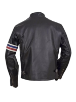 Men’s Striped Biker Leather Jacket