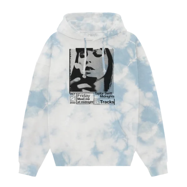 TAYLOR SWIFT MIDNIGHTS BLUE TIE DYE HOODIE