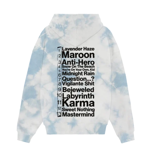 TAYLOR SWIFT MIDNIGHTS BLUE TIE DYE HOODIE